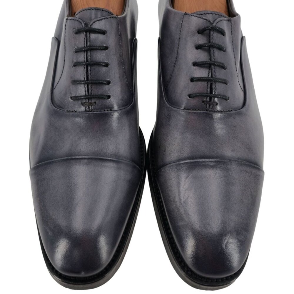To Boot New York Adam Derrick Italy Dress Shoes Burnished Gray Leather Cap-toe O